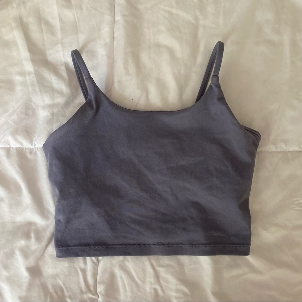 PURPLE GREY CROP TOP SPORTS BRA